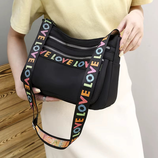 Women'S Crossbody Bag Waterproof Nylon Oxford Shoulder Messenger Bags Casual Large Capacity Handbag Ladies Travel Shopping Tote