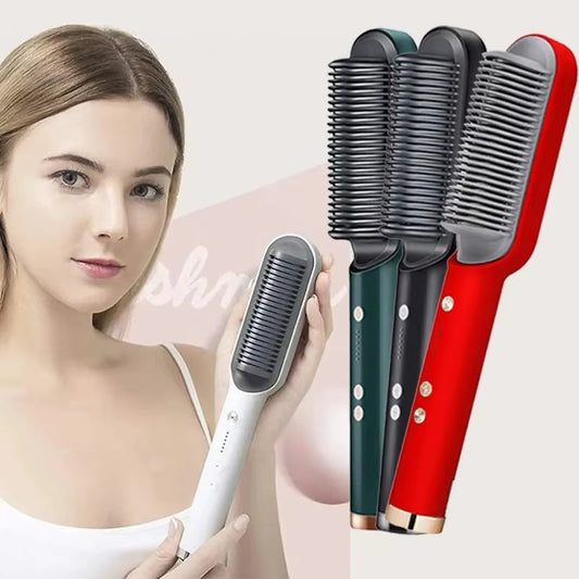 Mini plancha de pelo, peine calentado
