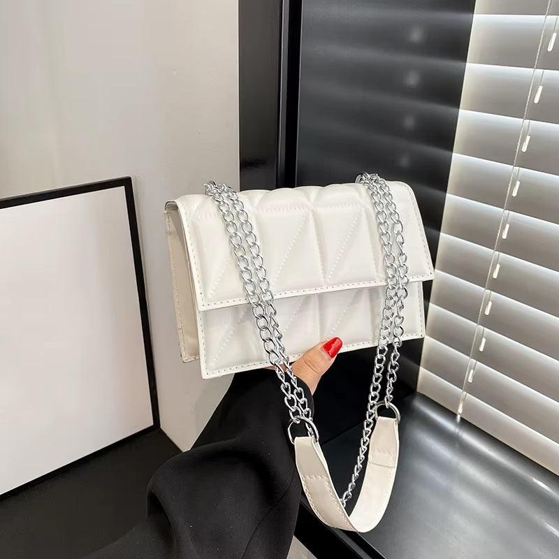 Designer Fashion Women Shoulder Bag Ladies PU Leather Handle Handbags Chain Strap Crossbody Bags for Women